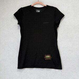 Voormi Shirt Womens Medium Black Wool Blend Far And Away Adventures Graphic